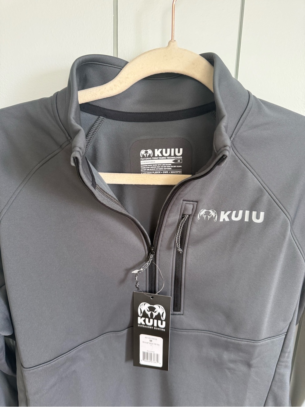 New KUIU Strongfleece 190 Gray Quarter-Zip Pull-Over Size M - Picture 5 of 11